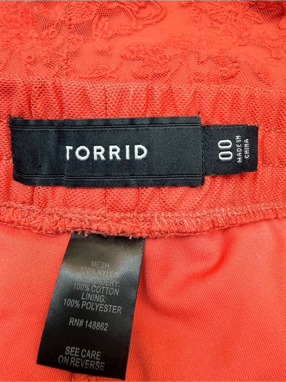 Torrid Feminine Coral 5 Inch Pull-On Stretch Mesh Mid-Rise Short Size Medium M - Picture 7 of 10